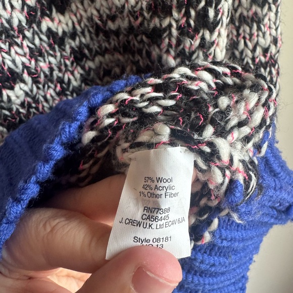 J. Crew Black and Blue Crew Neck Sweater - Picture 4 of 6